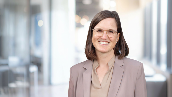 Portrait of Nicola Groth, CeramTec representative, smiling in a professional office setting at DKOU 2026 Berlin.