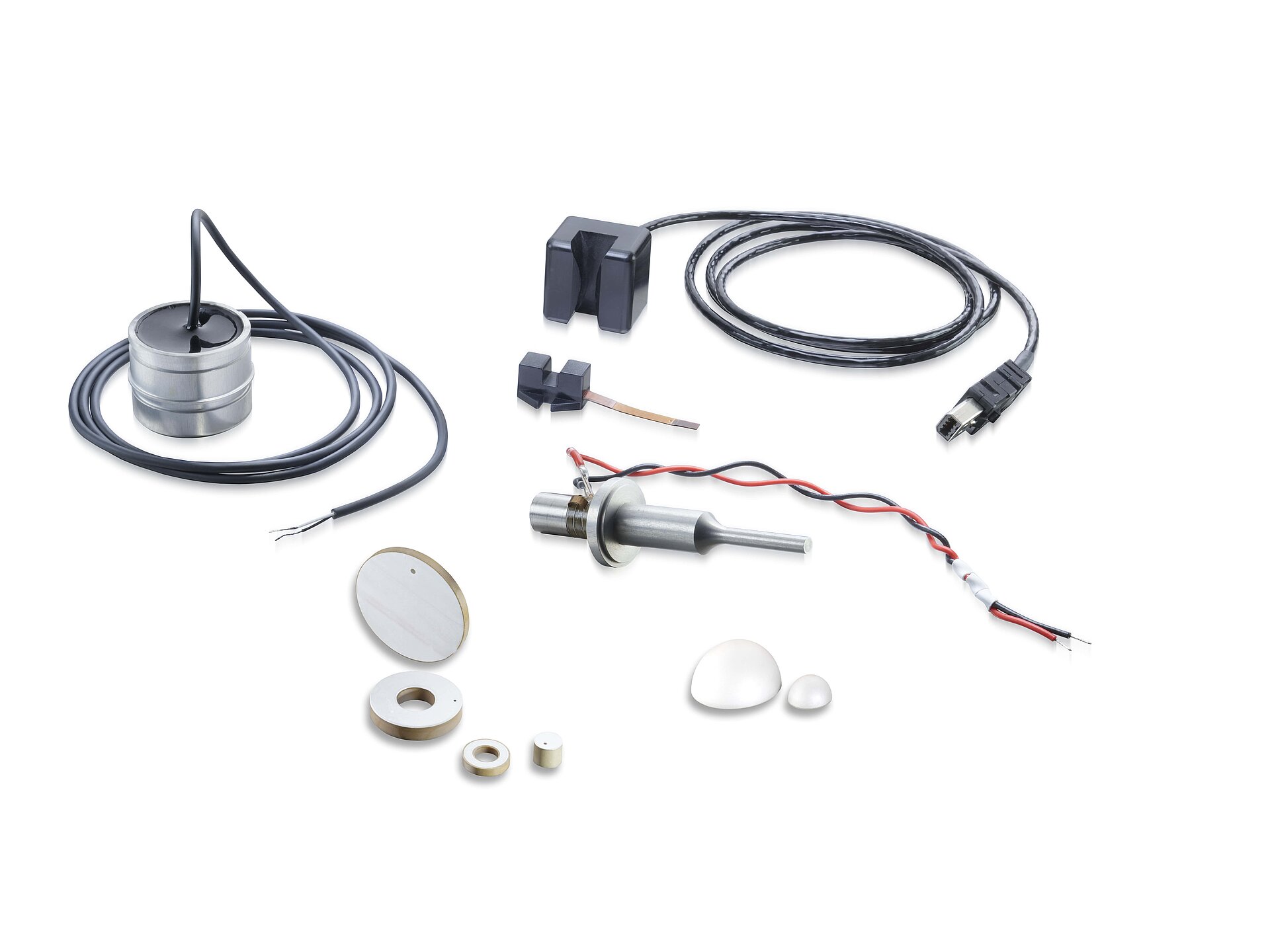 Piezo-ceramic medical equipments infront of white backgroung