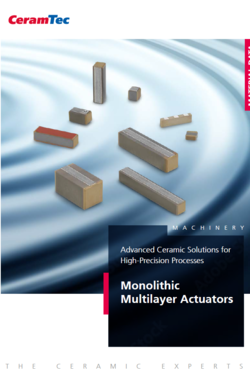 Titelbild der CeramTec Broschüre über monolithische Mehrschicht-Aktoren