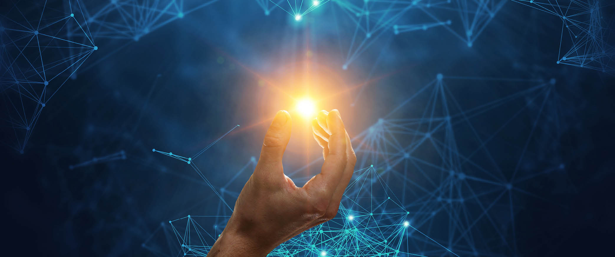 Business hand holding glowing light bulb against  3d rendering