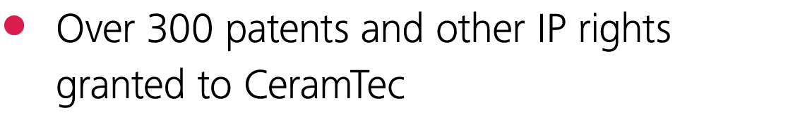 Over 300 patents and other IP rights granted to CeramTec